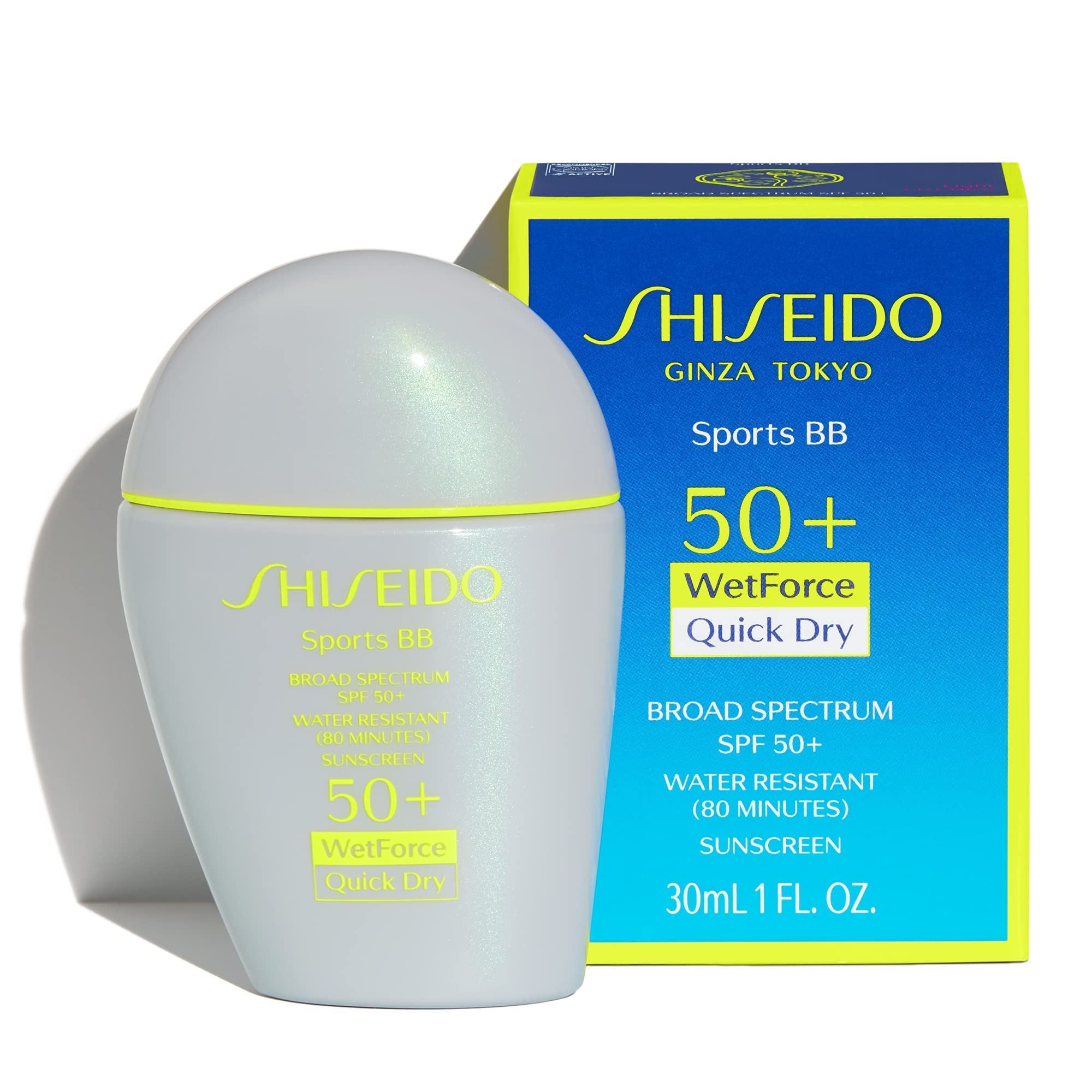 Shiseido tinted sunscreen tube showing shade and texture details