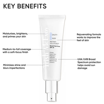 Trish McEvoy BB cream showing the clear shade variations and matte soft-focus finish.