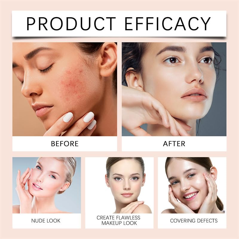 Full coverage light medium skin color matte finish fluid texture close up