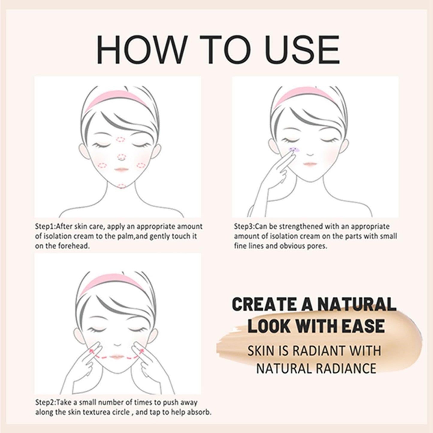 Lightweight breathable daily face makeup base with broad spectrum UV protection