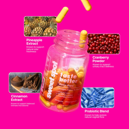 Taste The Sweet Spot Pineapple And Cranberry Supplement Ingredients Label