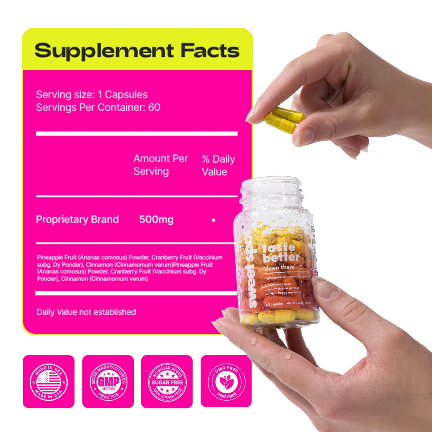 Taste The Sweet Spot Authentic USA Import Supplement Closeup