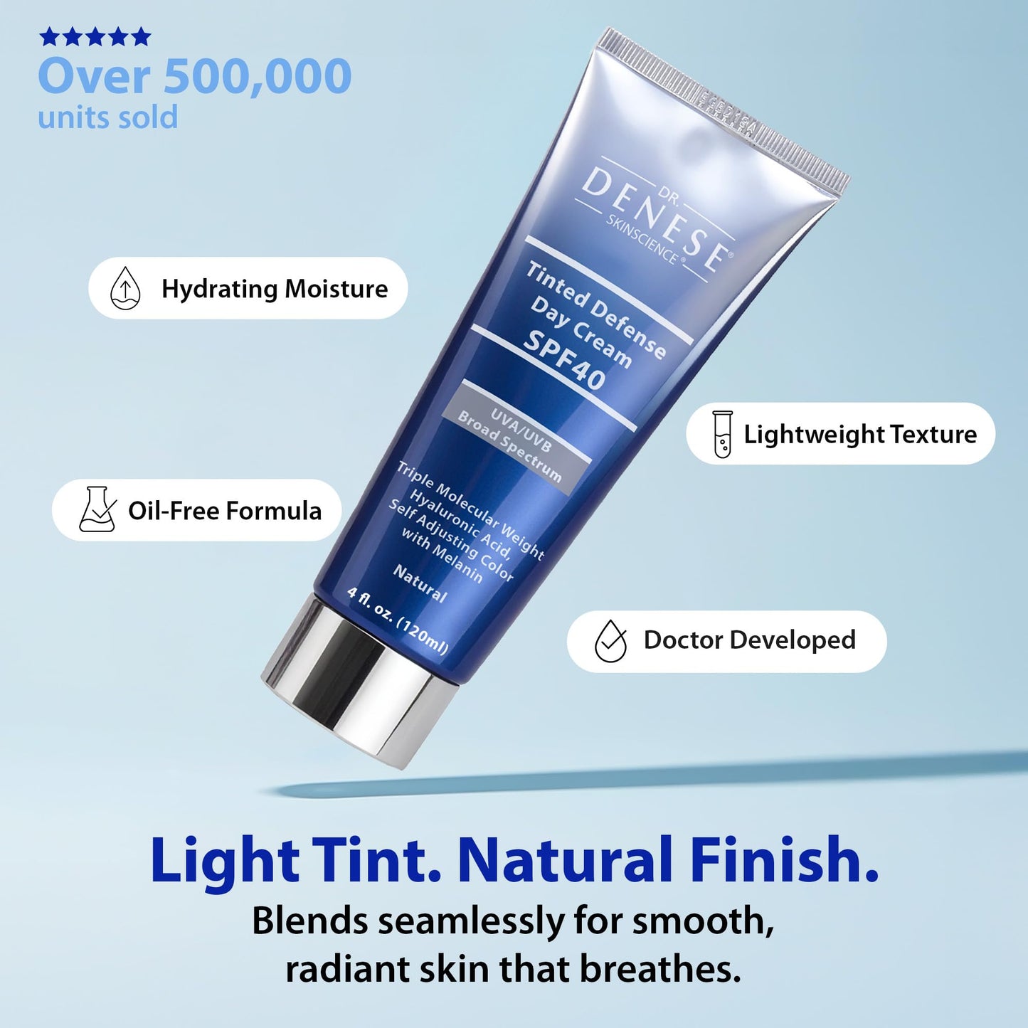 Back label of Dr. Denese anti-aging BB cream showcasing usage instructions and main active ingredients.