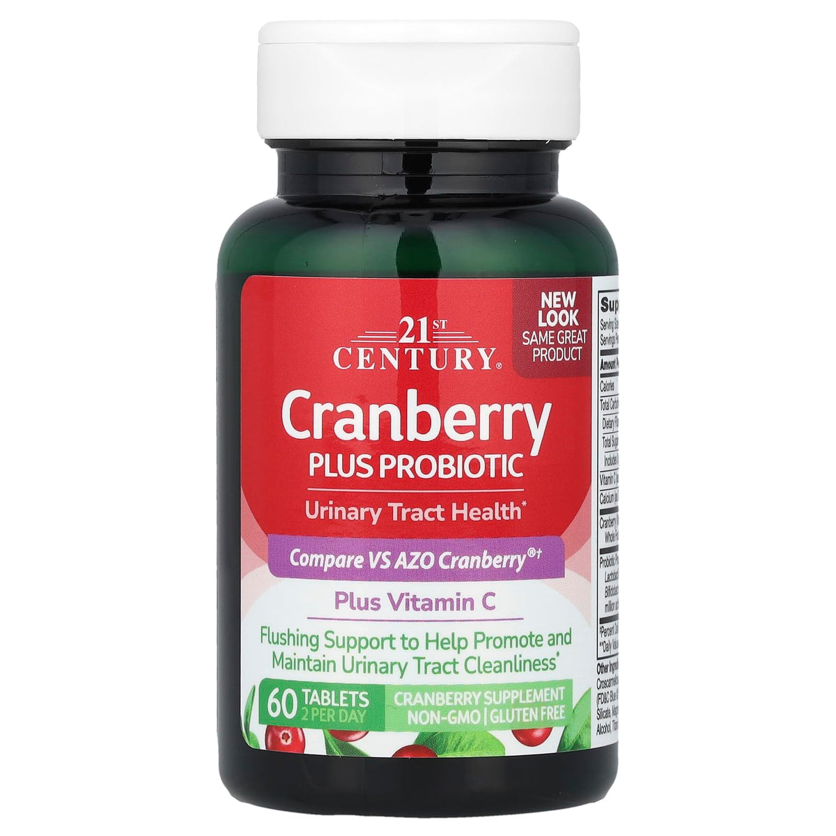21st Century Cranberry Plus Probiotic bottle side view