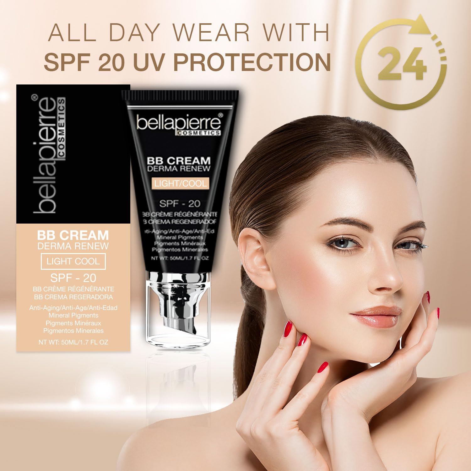 Bellapierre mineral BB cream shade medium packaging side profile