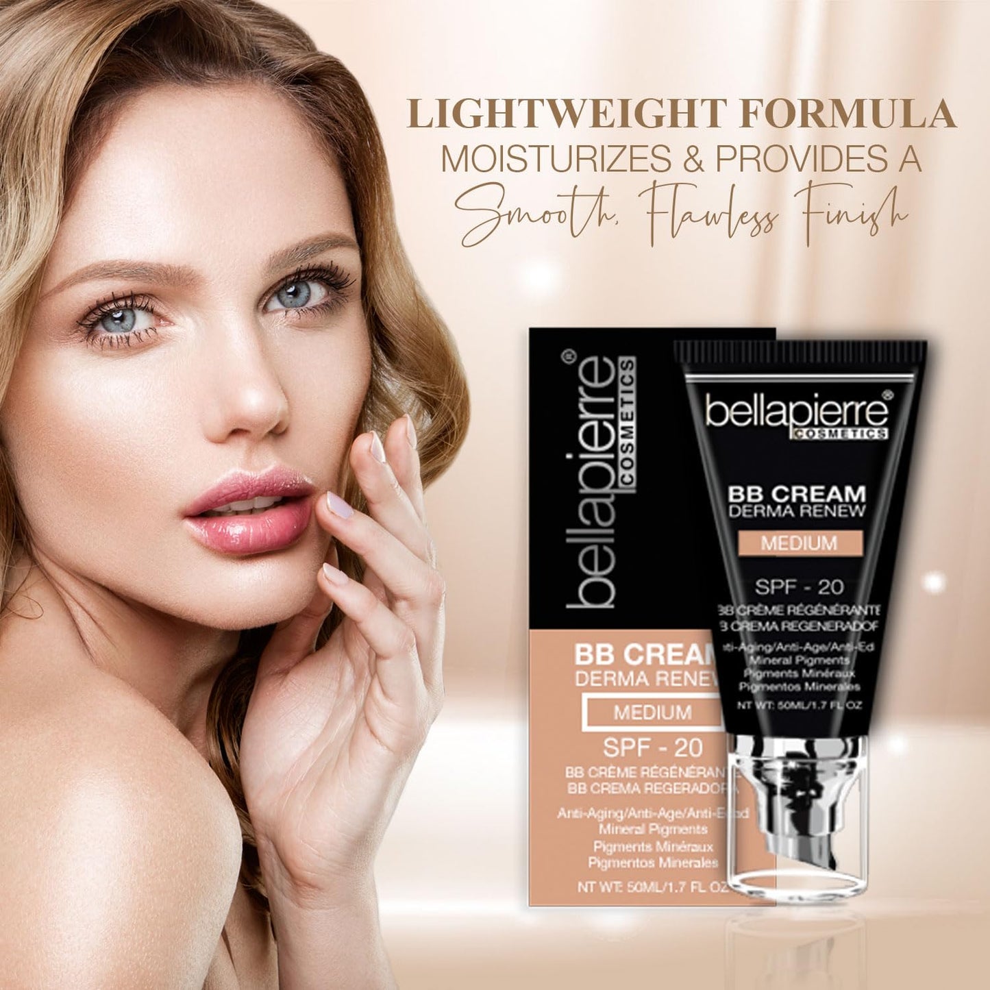 Bellapierre non-toxic paraben-free BB cream in Medium shade for natural matte finish