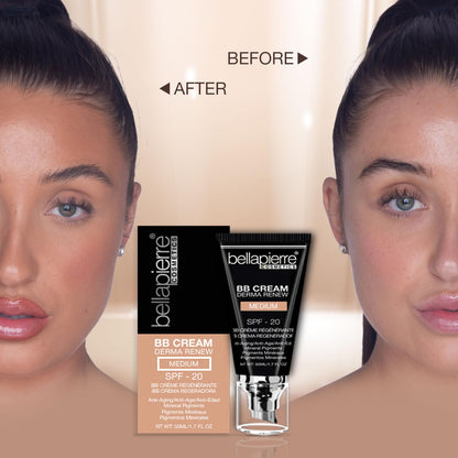 USA imported Bellapierre mineral cosmetics BB cream showing buildable coverage texture