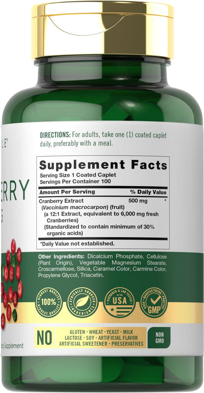 Carlyle Cranberry Supplement Non-GMO Label Details