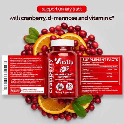 VitaUp D-Mannose 1000mg with Cranberry and Vitamin C in hand
