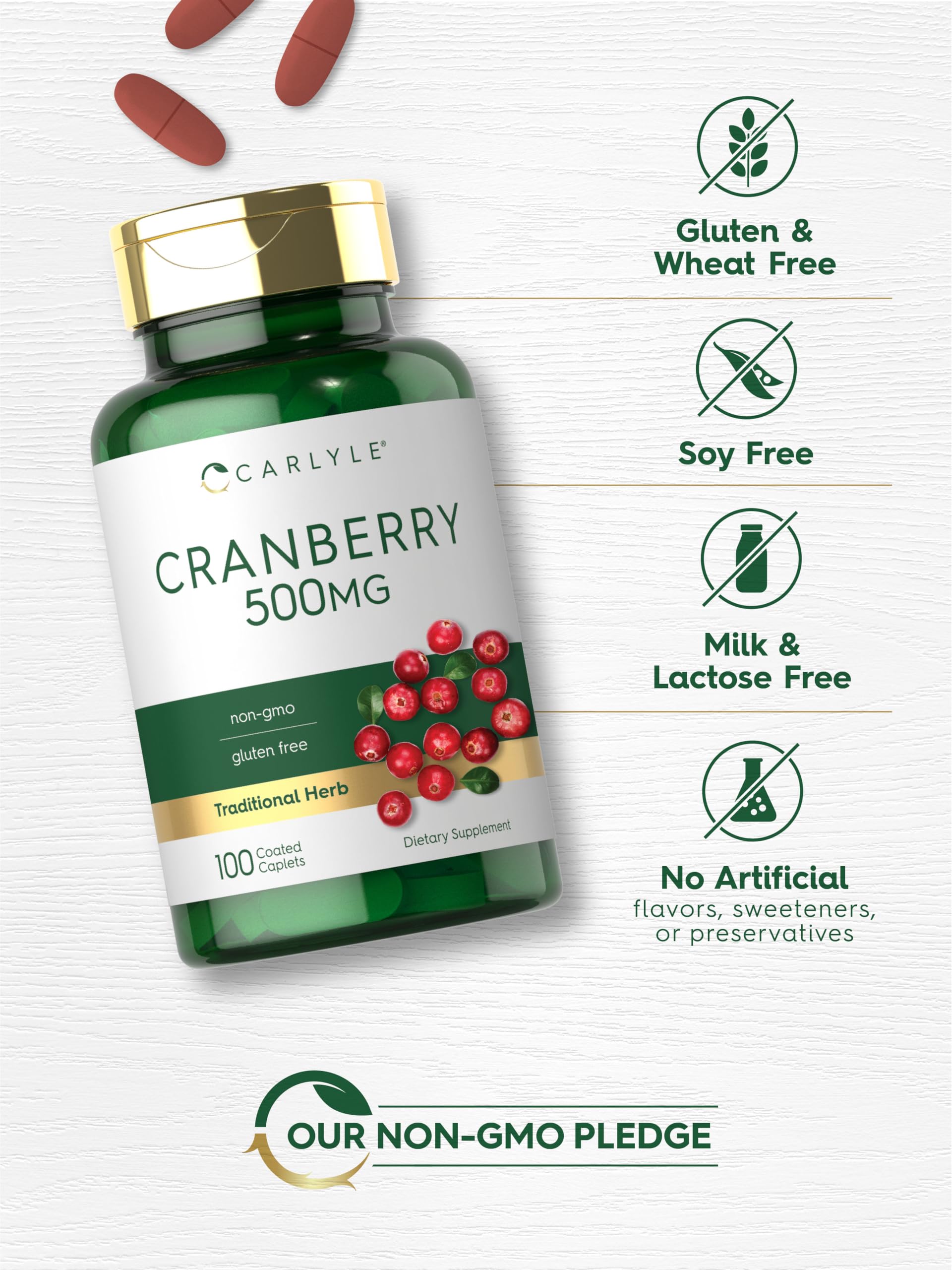 Carlyle Cranberry Fruit Extract Capsule Size
