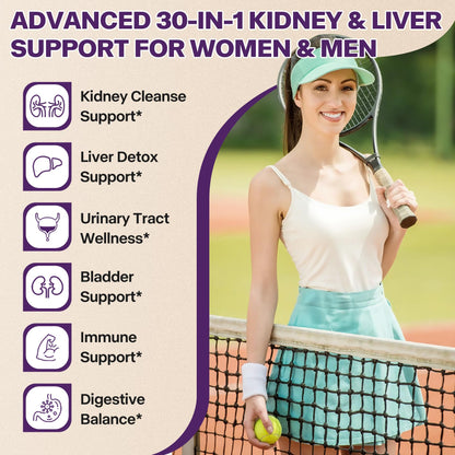 Sklia 30-in-1 Kidney and Liver Cleanse 60 milliliter supplement label details