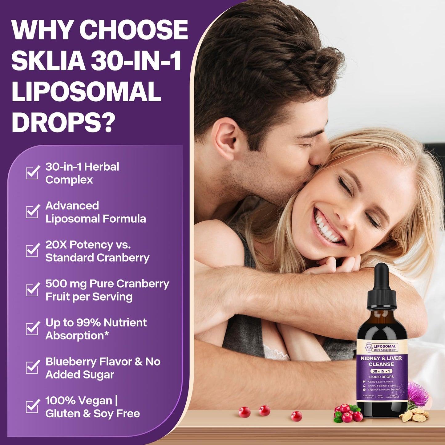 Sklia 30-in-1 Kidney and Liver Cleanse liposomal technology