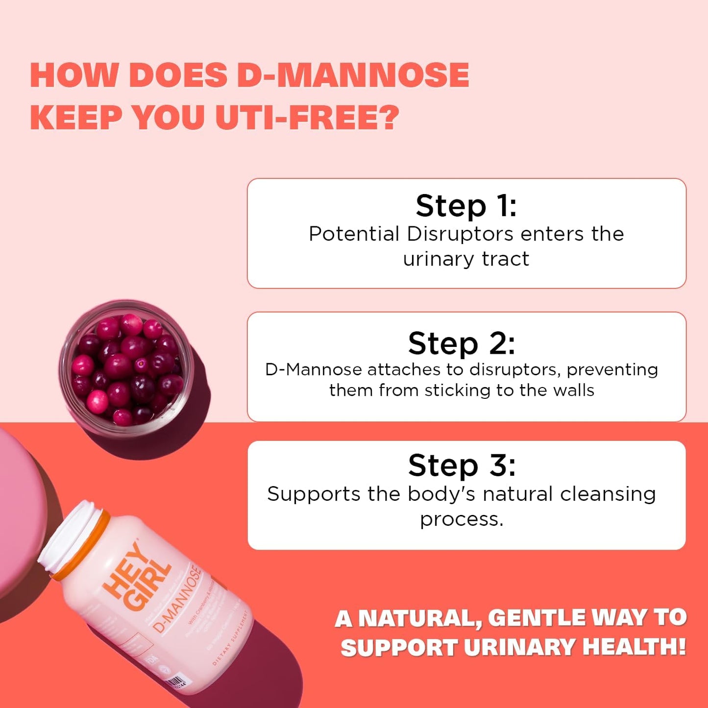 Hey Girl Nutrition Fast-Acting D-Mannose 4-in-1 UTI Support Capsule Texture