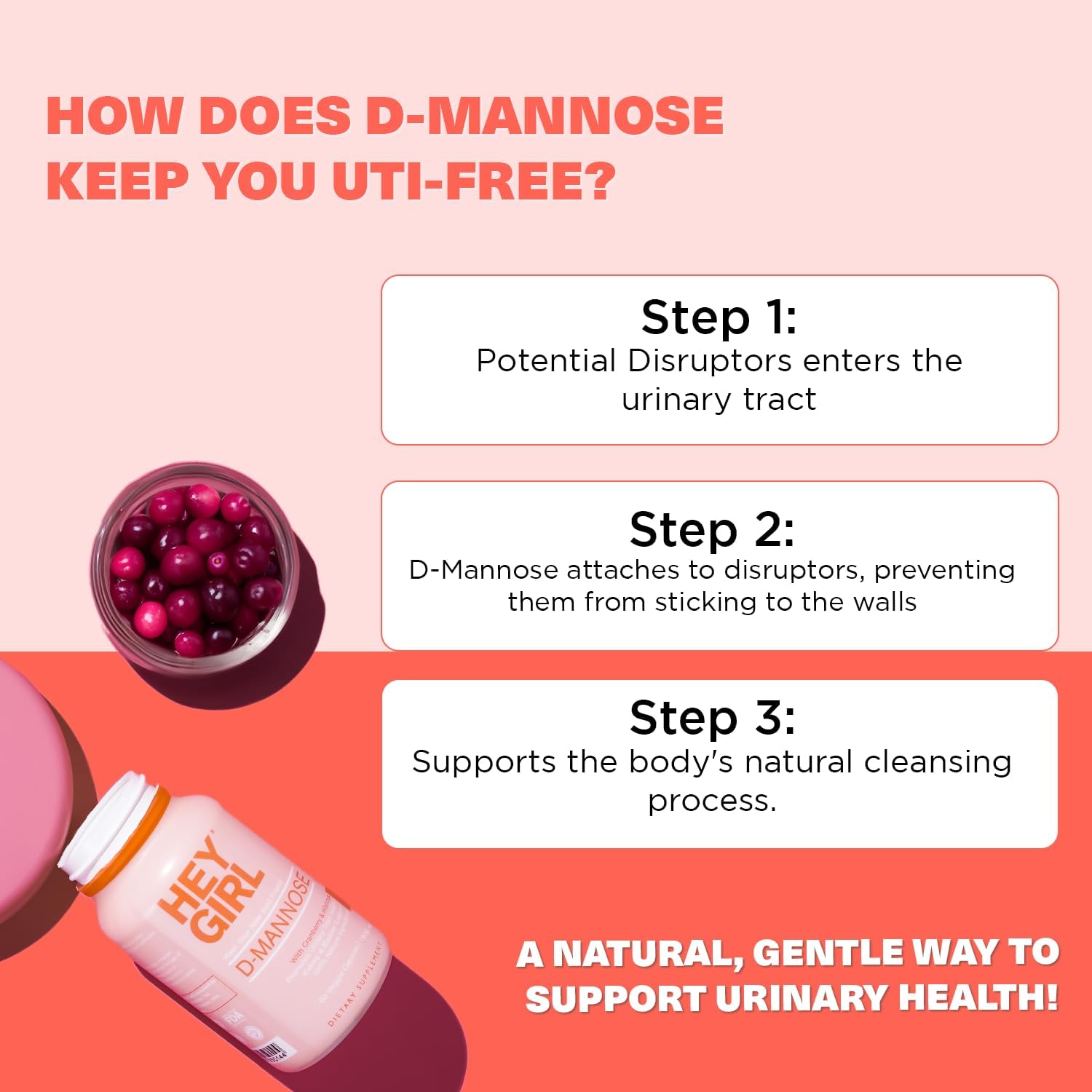 Hey Girl Nutrition Fast-Acting D-Mannose 4-in-1 UTI Support Capsule Texture