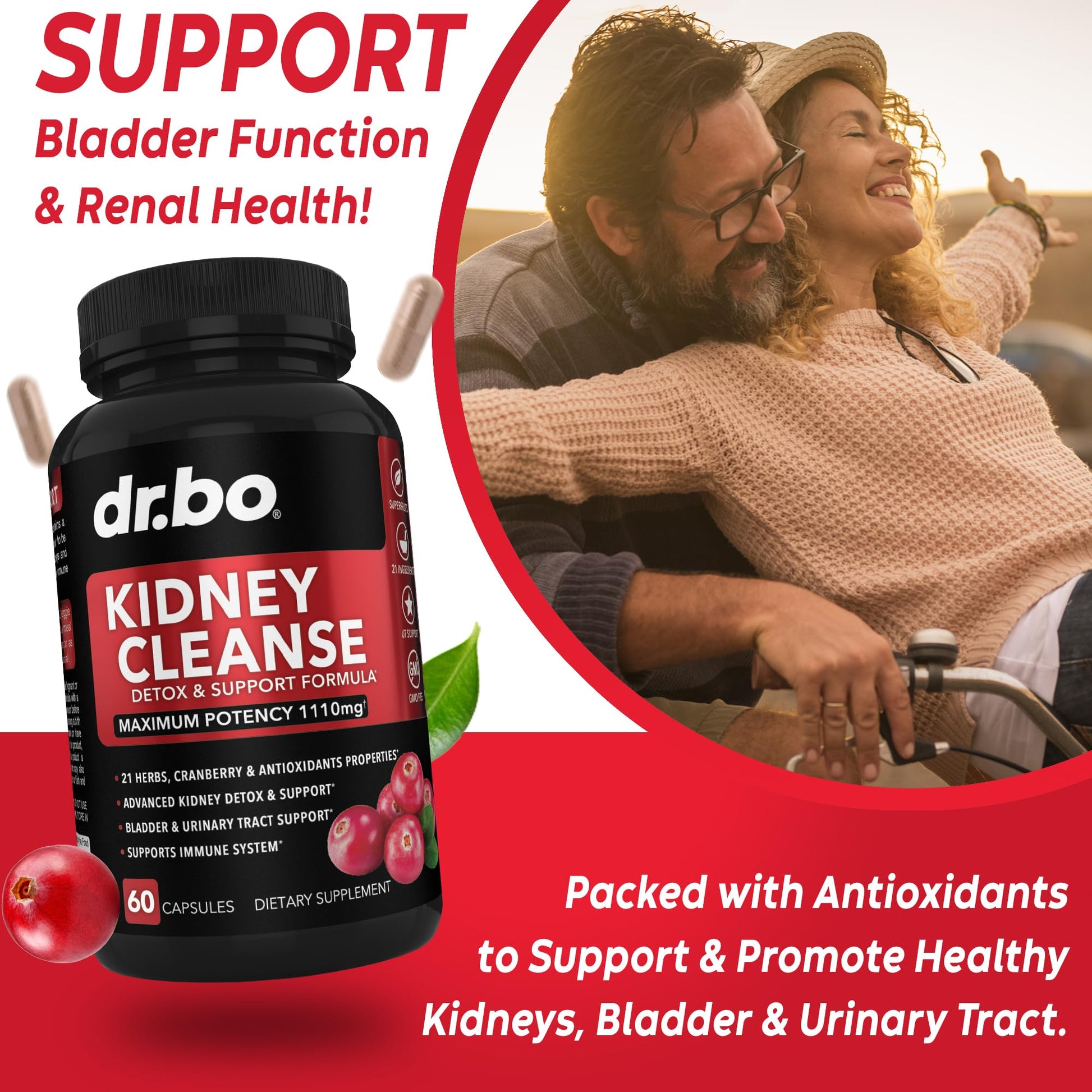 Dr. Bo Kidney Cleanse Detox Support capsules spilled