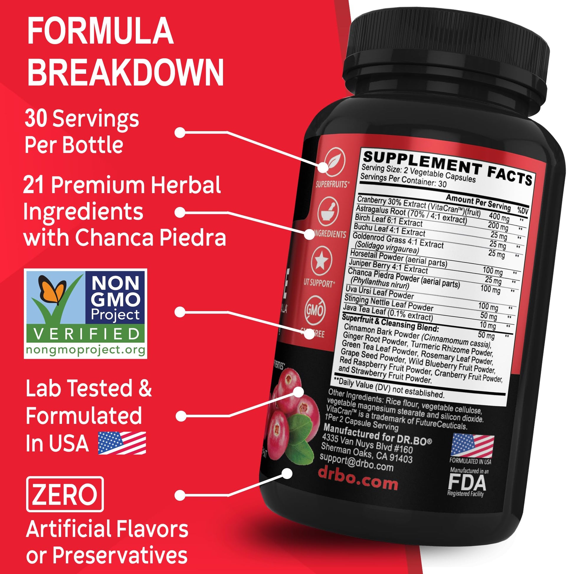 Dr. Bo Kidney Cleanse Detox Support 60 capsules packaging