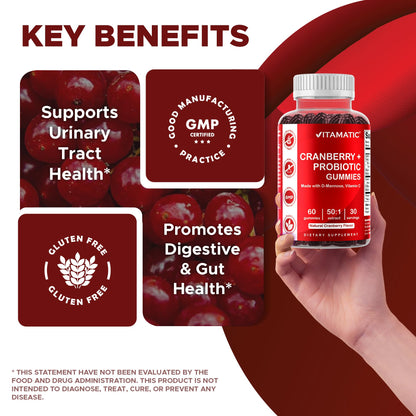 Vitamatic Cranberry With Probiotics Bottle Back View