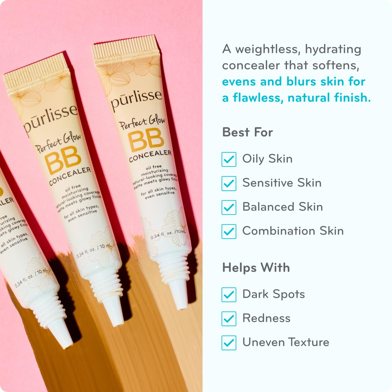 Purlisse hydrating under eye concealer tube packaging