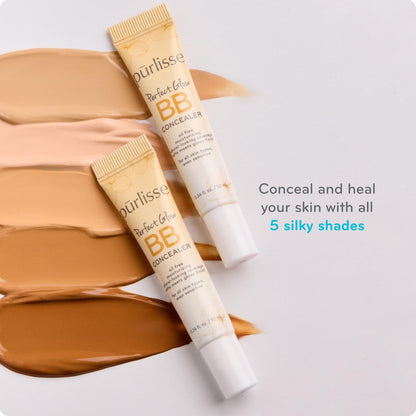 Purlisse imported under eye makeup packaging side details and usage instructions