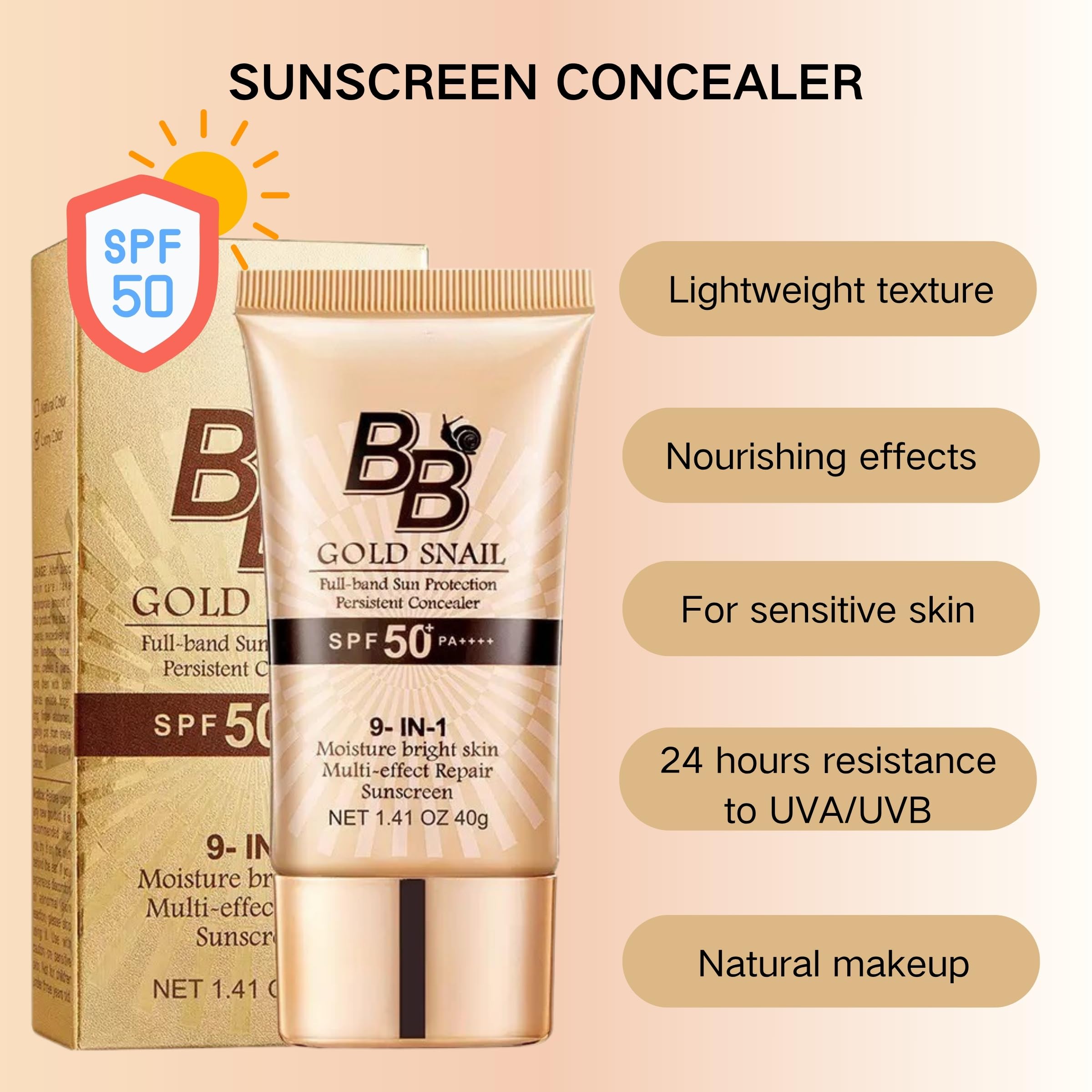 ZBMCYHCXH BB cream tube with included makeup puff accessory