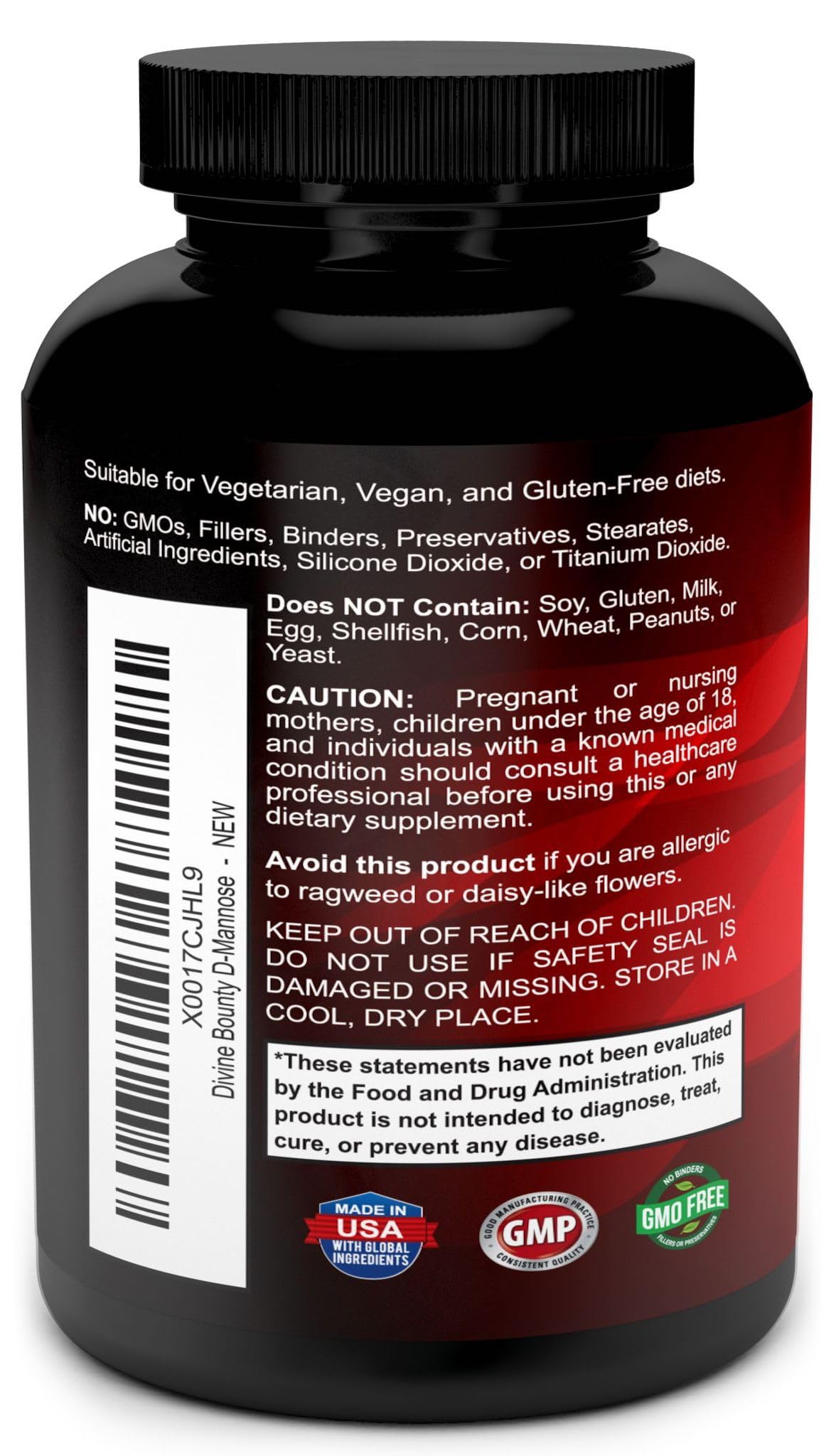 Divine Bounty D-Mannose cranberry and dandelion extra strength formula