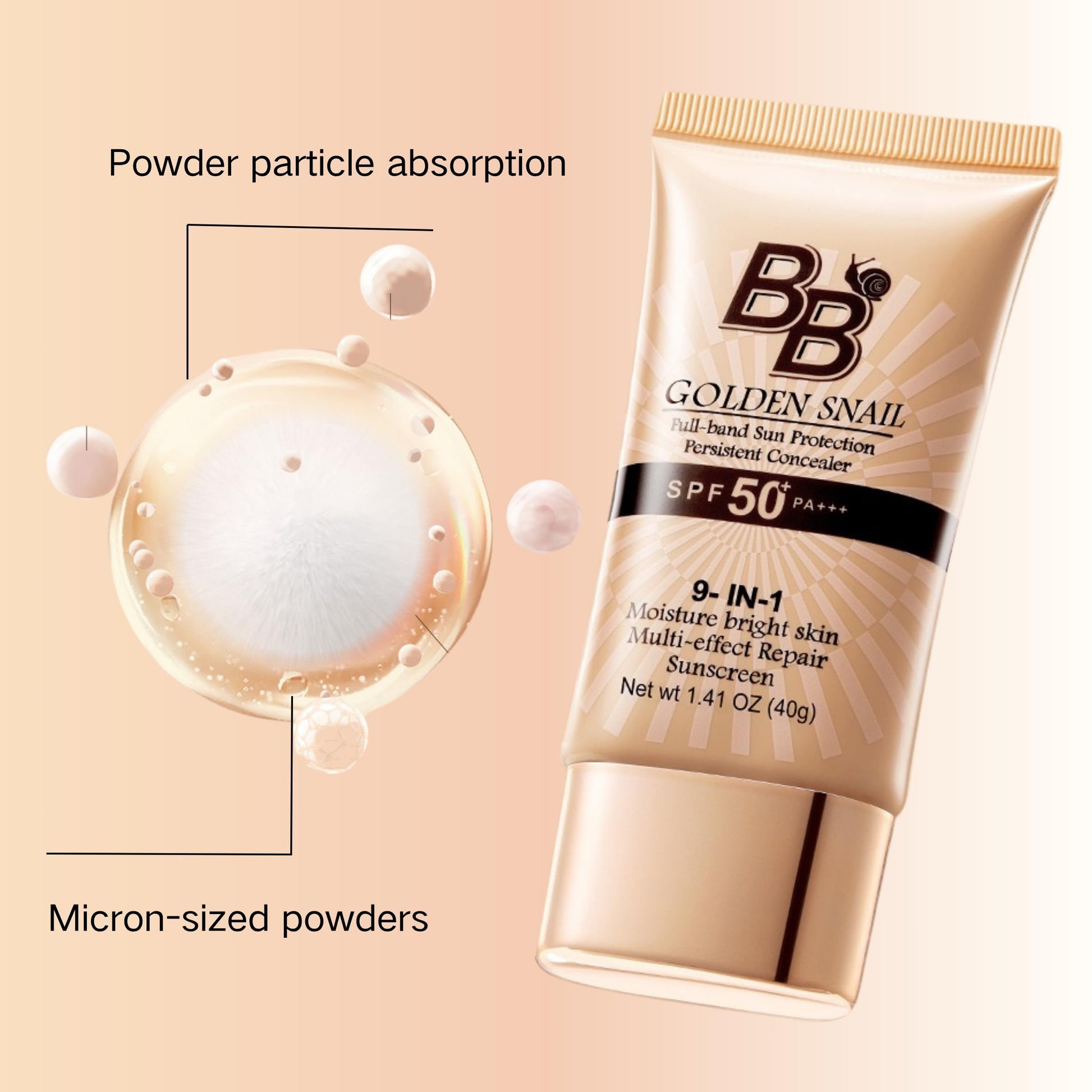 Swatches of the light natural color BB cream highlighting its smooth texture and high-coverage consistency.