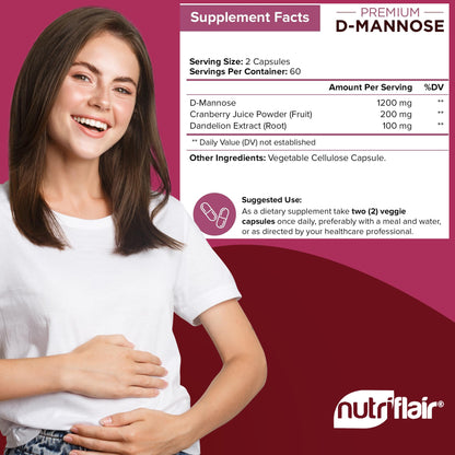 NutriFlair D-Mannose 1500mg Vegan Capsules Vegan Logo
