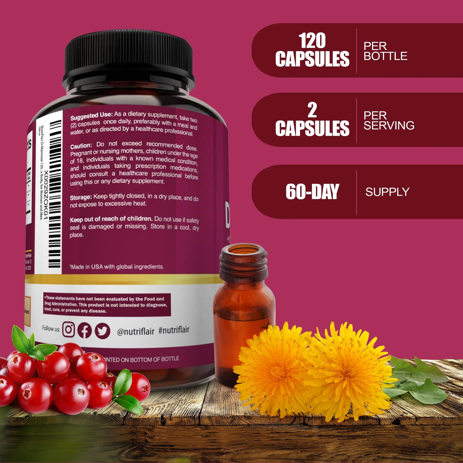 NutriFlair USA Imported GMP Certified Supplement Bottle