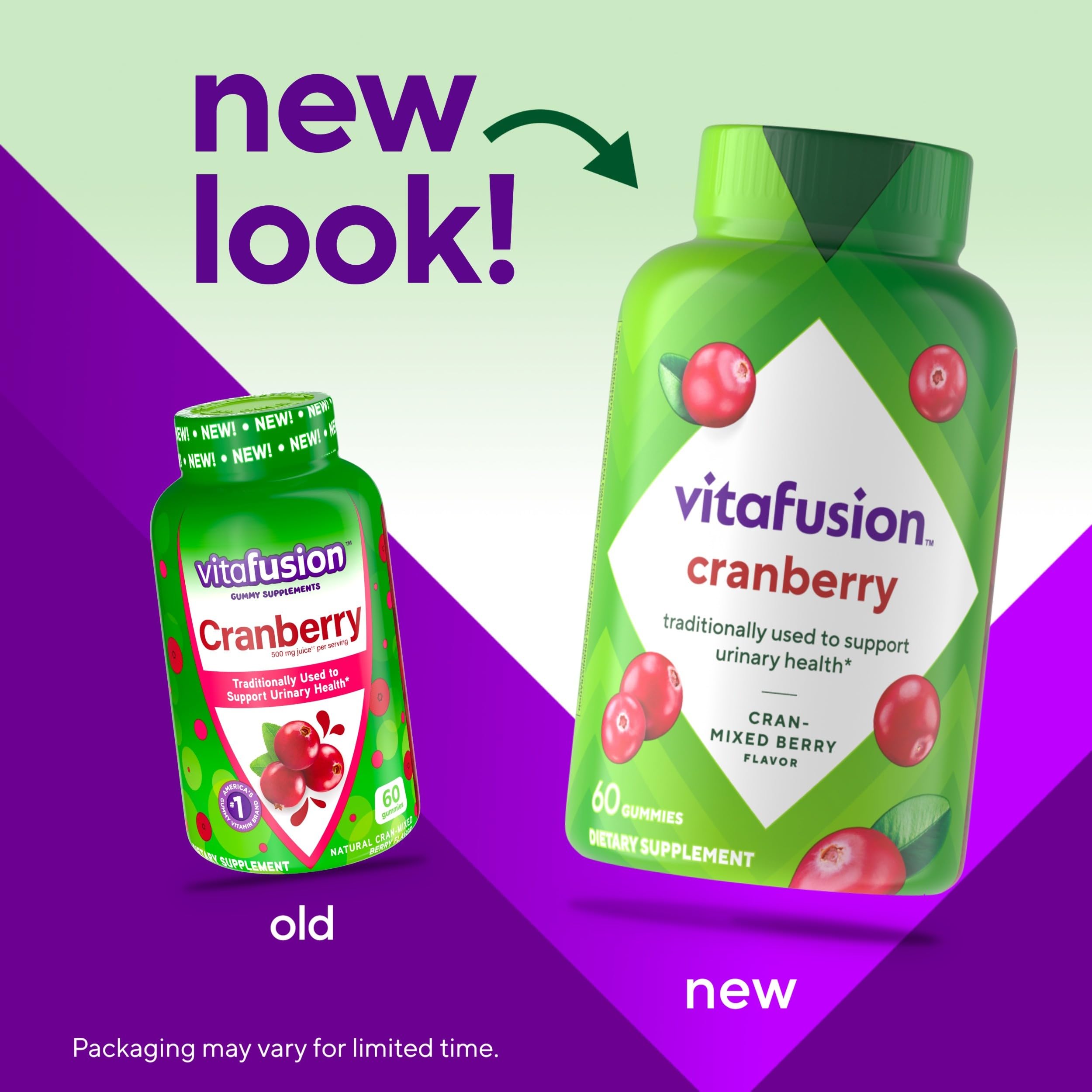 Vitafusion Cranberry Juice Concentrate Dietary Supplement 60 Gummies supplement facts