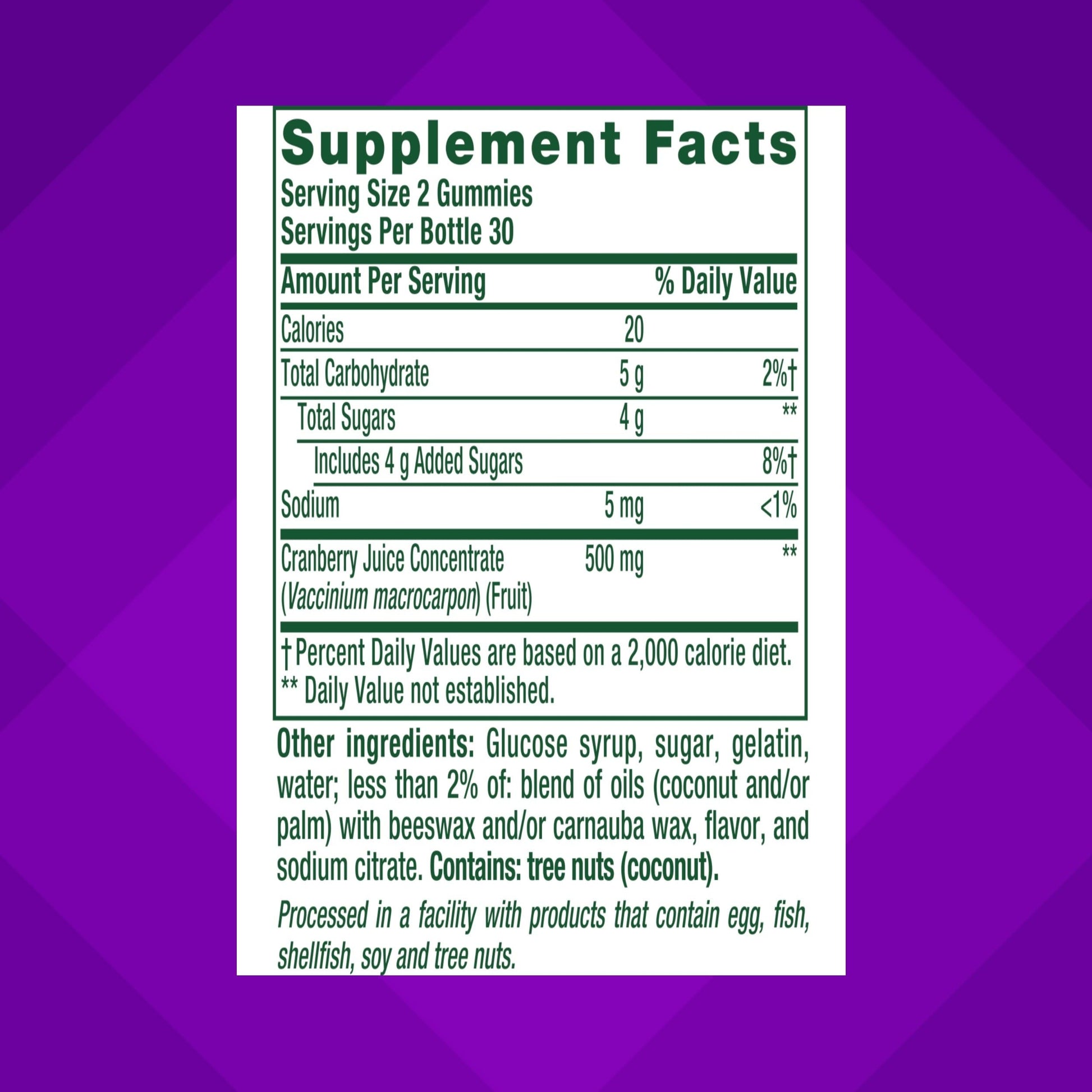 Vitafusion Cranberry Juice Concentrate Dietary Supplement 60 Gummies gummy texture