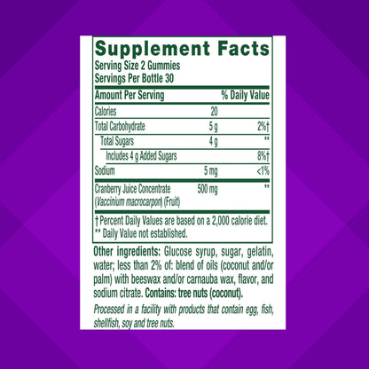 Vitafusion Cranberry Juice Concentrate Dietary Supplement 60 Gummies gummy texture