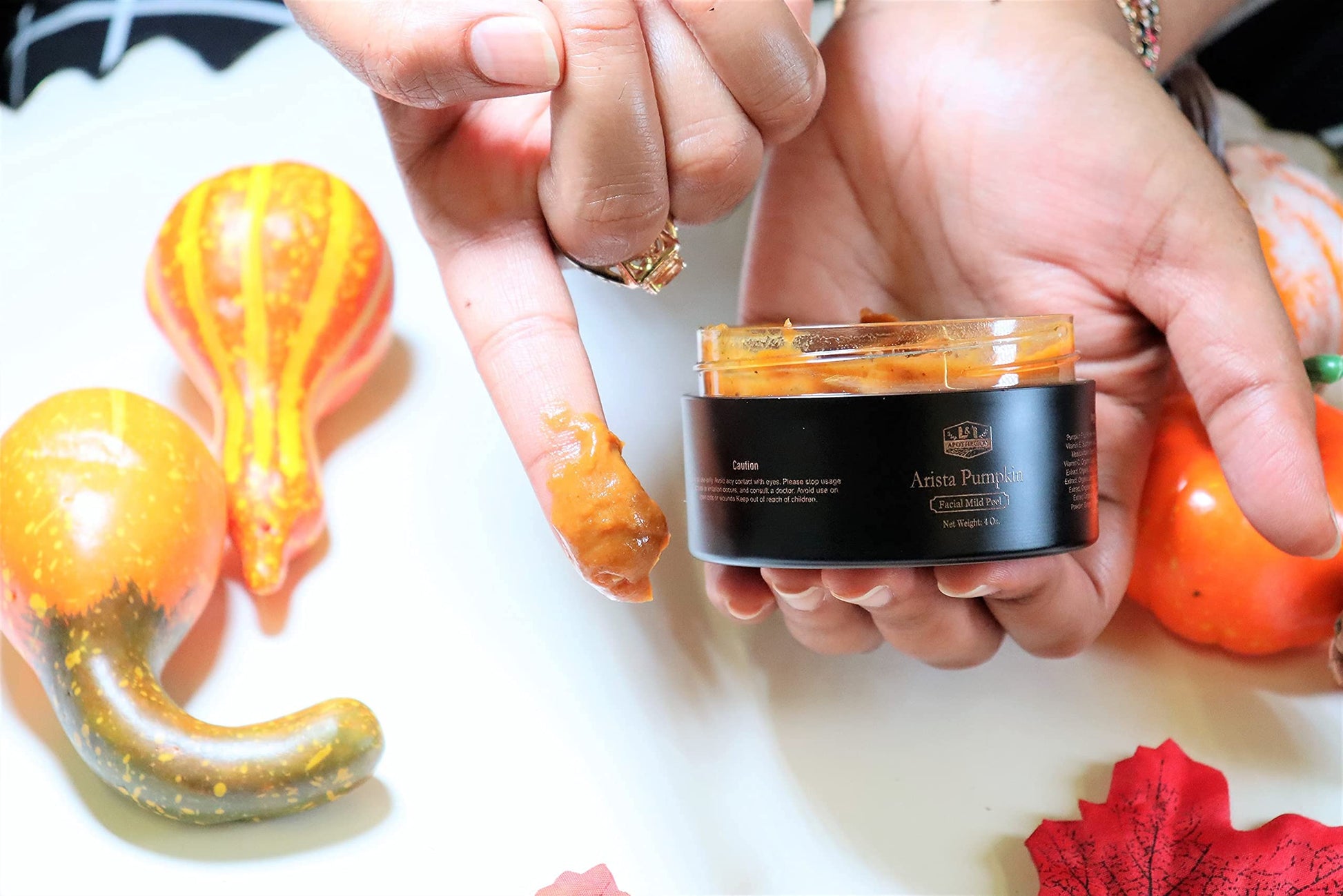Arista Pumpkin Enzyme Mask four fluid ounce jar displaying ingredient details.