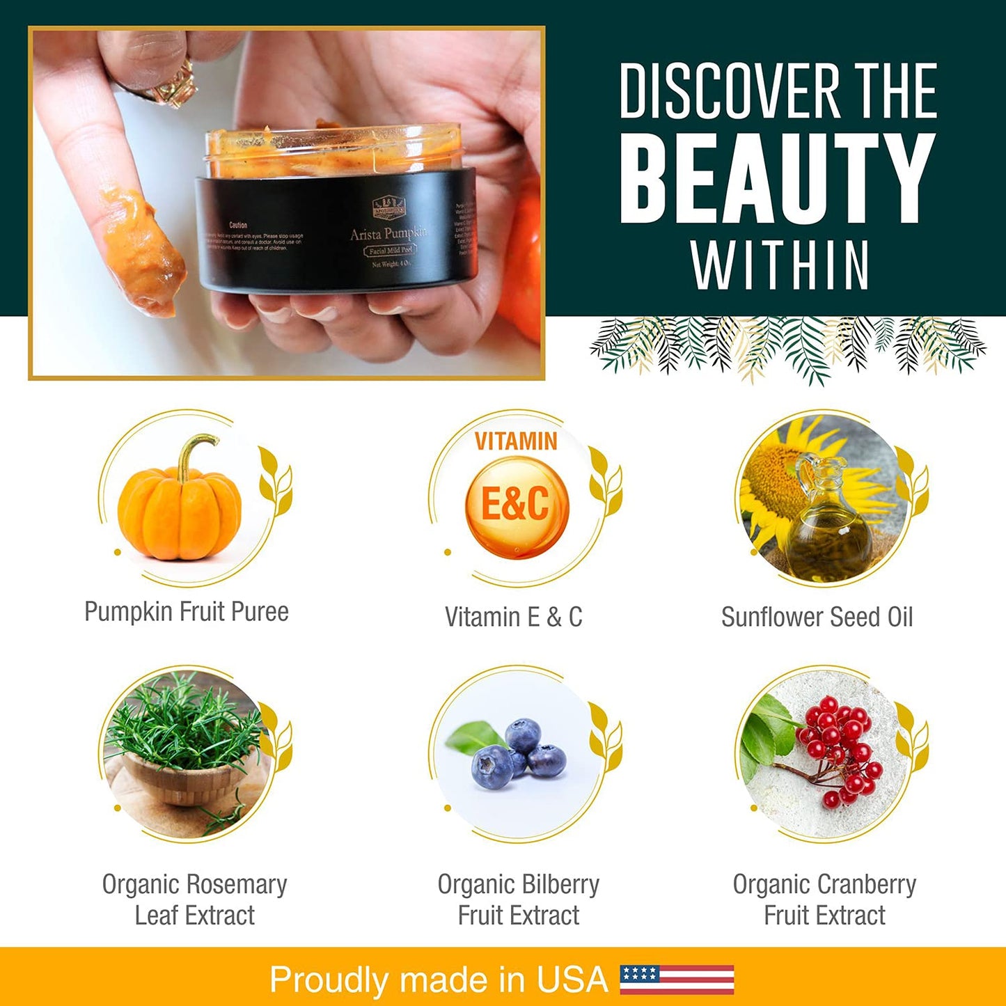 L&I Apothecary pumpkin face mask presentation demonstrating deep cleansing properties.