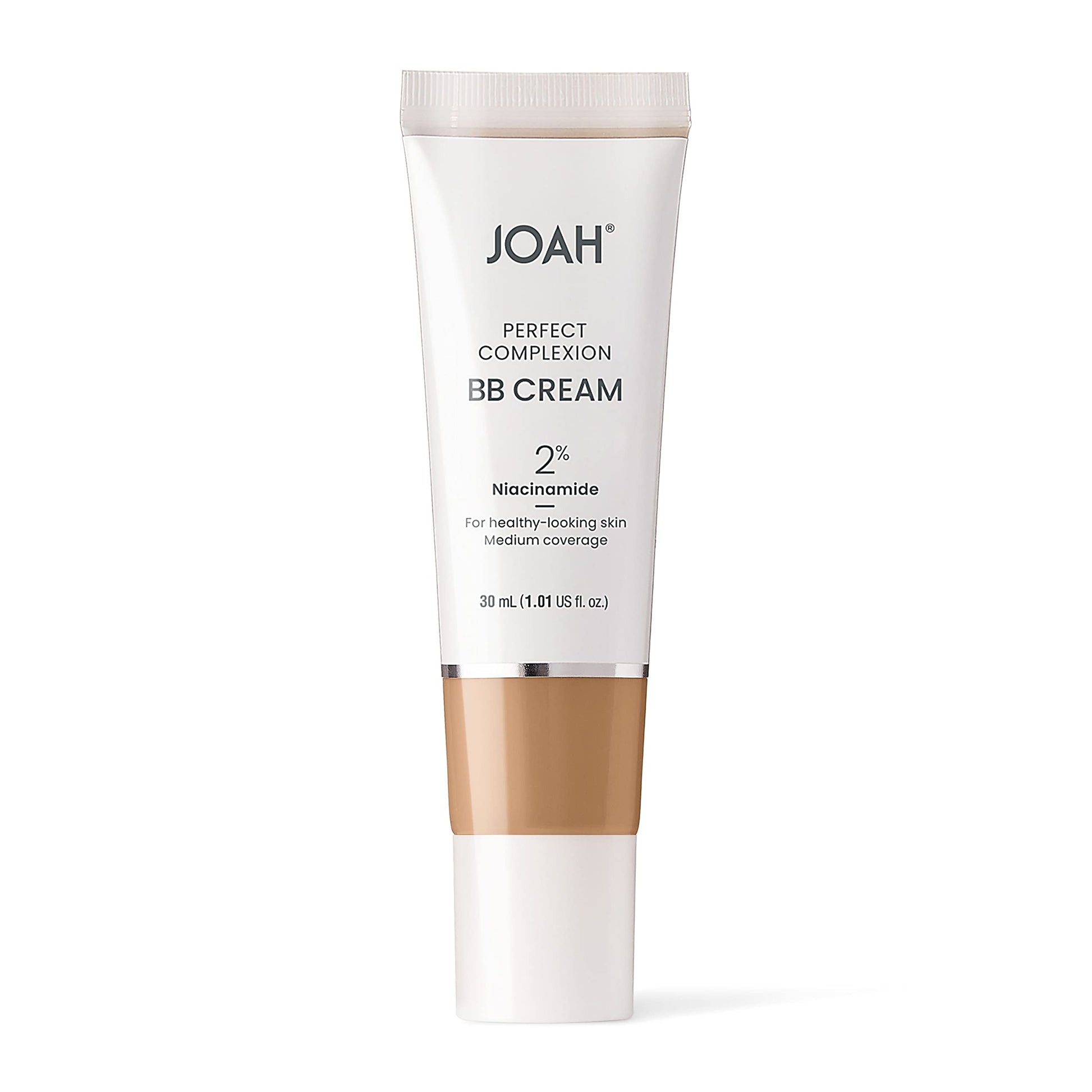 JOAH Beauty BB cream tube showing active niacinamide and hyaluronic acid skincare benefits