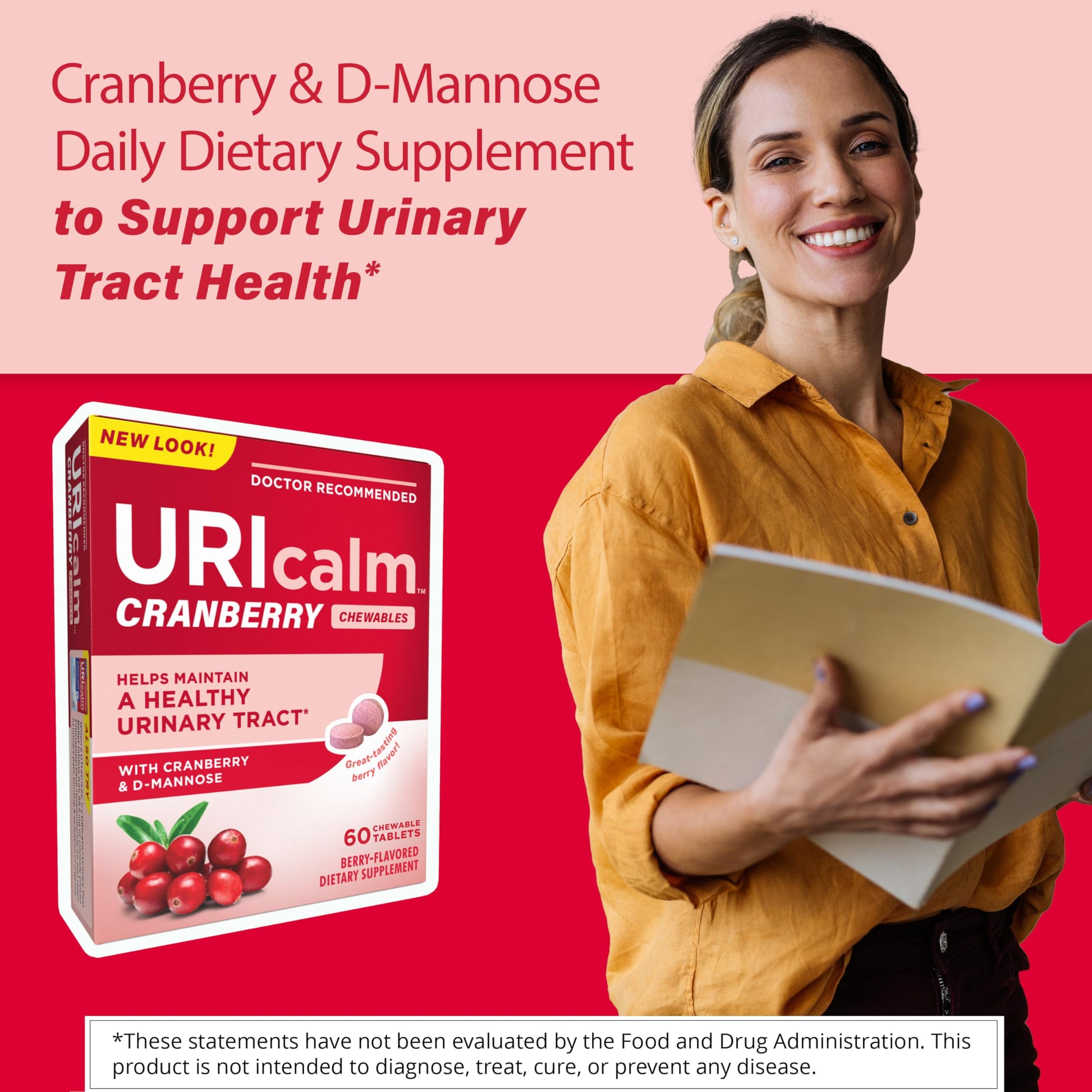 Uricalm Cranberry 60 Chewable Tablets Supplement Facts