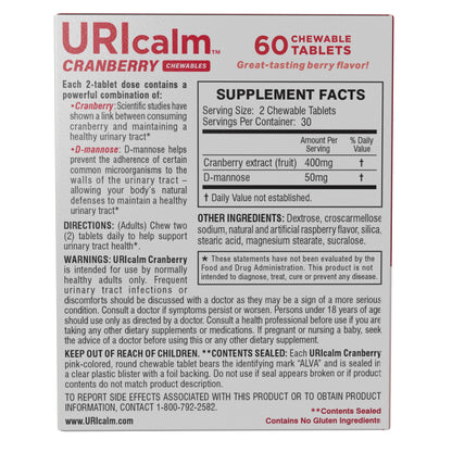Uricalm Cranberry Imported USA Supplement Bottle