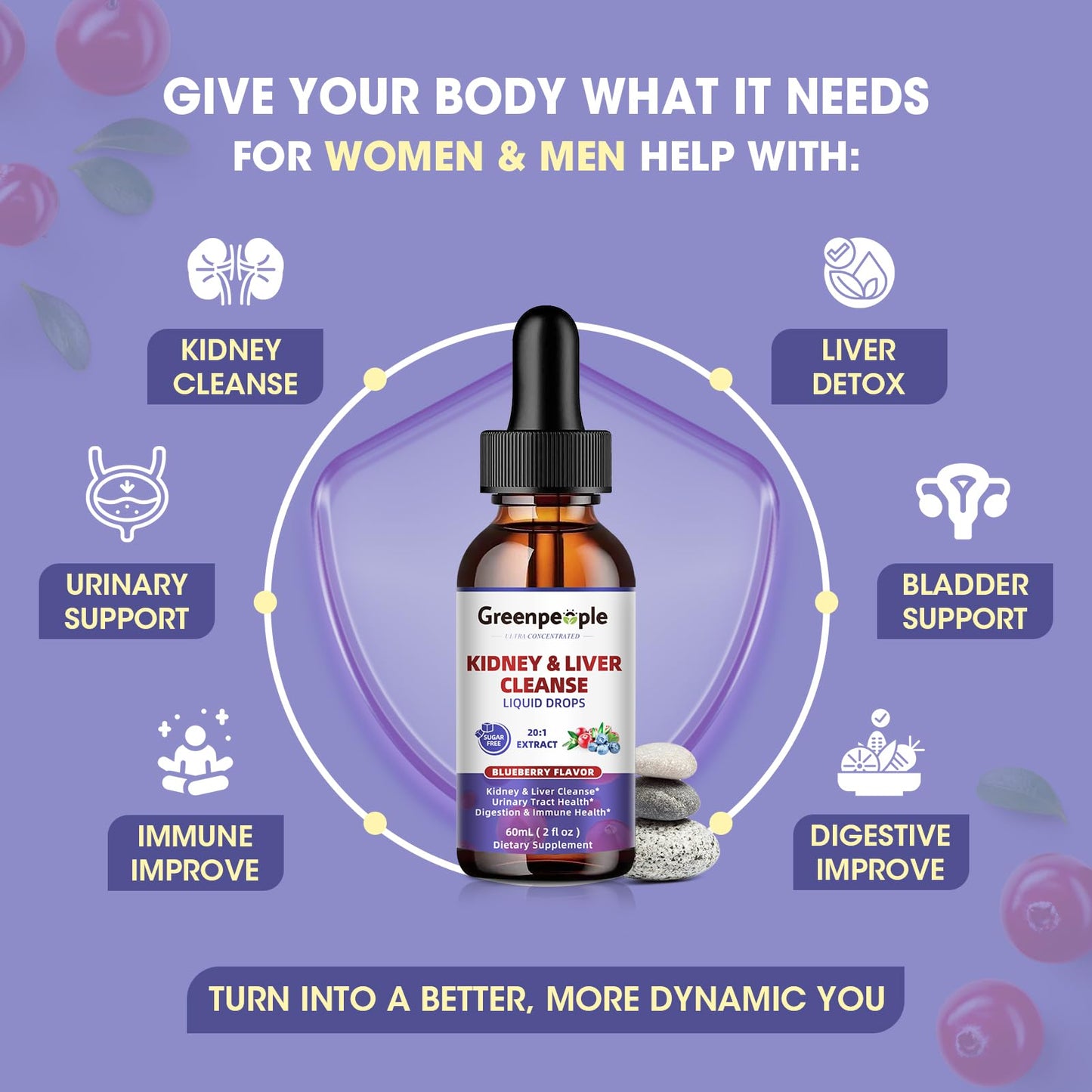 Greenpeople Kidney Cleanse 27-in-1 herbal drops packaging box