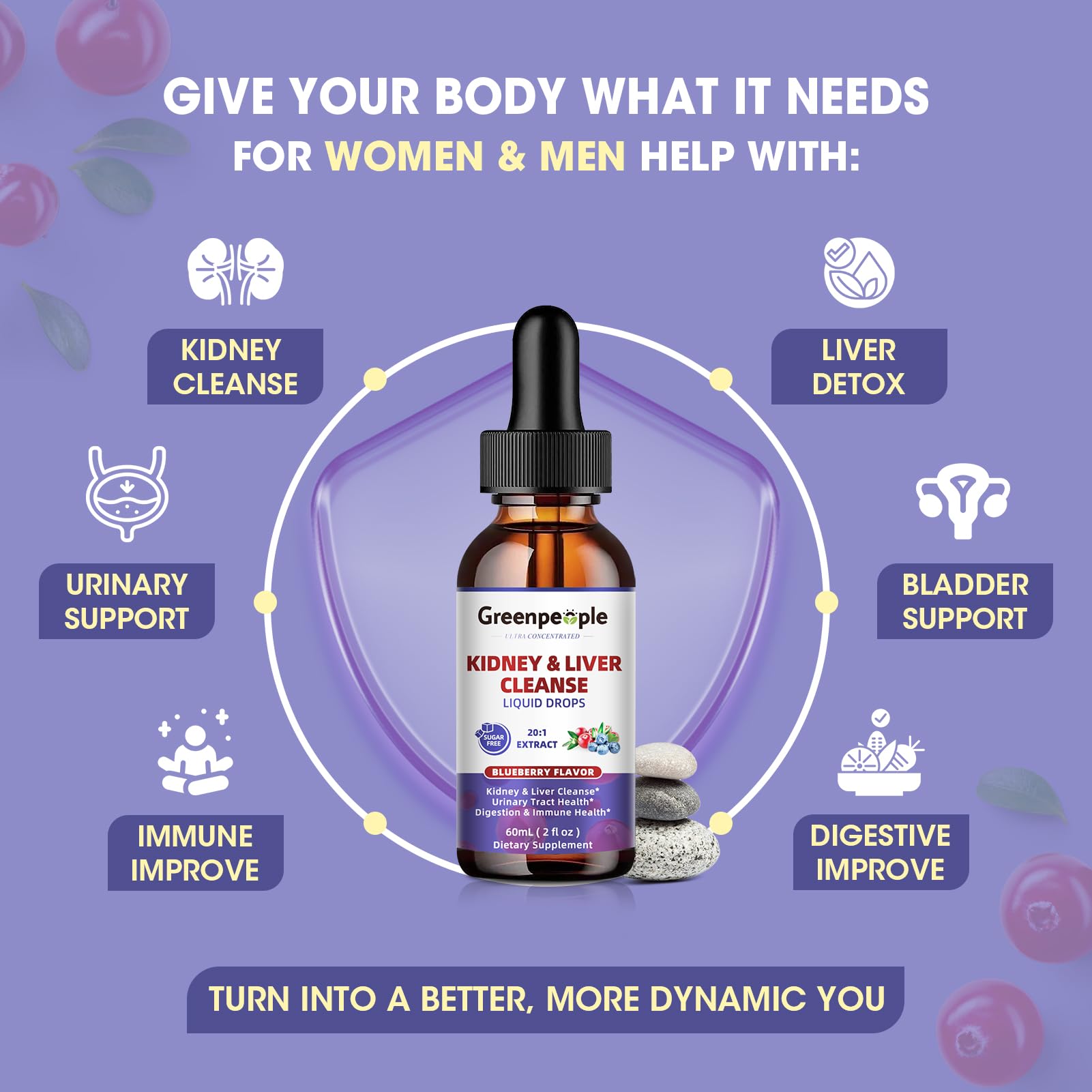 Greenpeople Kidney Cleanse 27-in-1 herbal drops packaging box