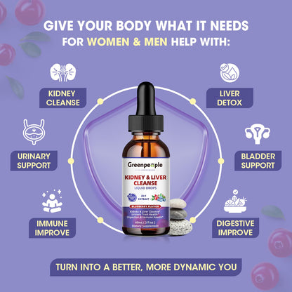 Greenpeople Kidney Cleanse 27-in-1 herbal drops packaging box