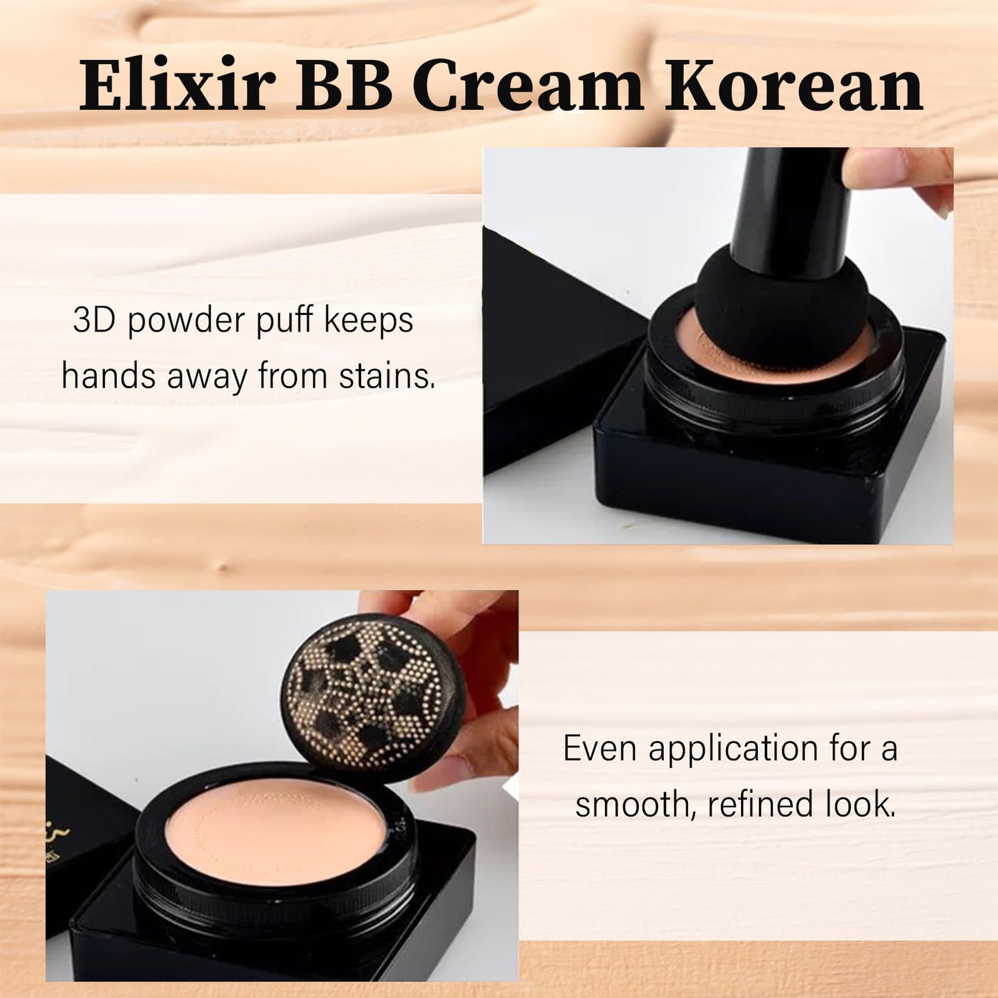 SerentiaElixir face cream showing the detailed product label and shade identifier.