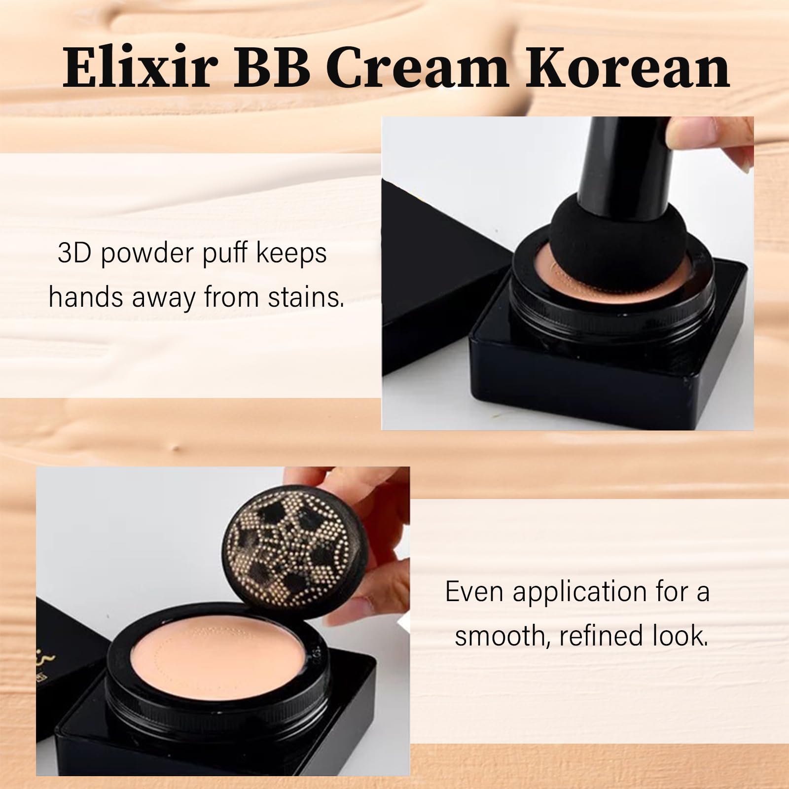 SerentiaElixir face cream showing the detailed product label and shade identifier.