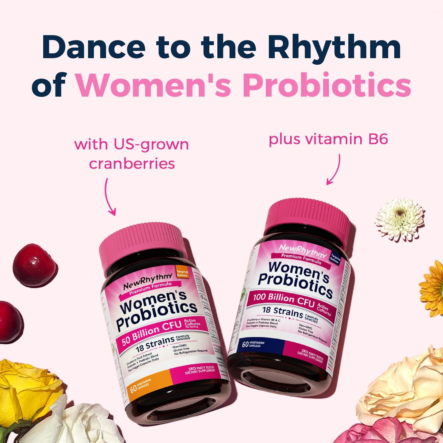 NewRhythm Women's Probiotics Daily Wellness Support
