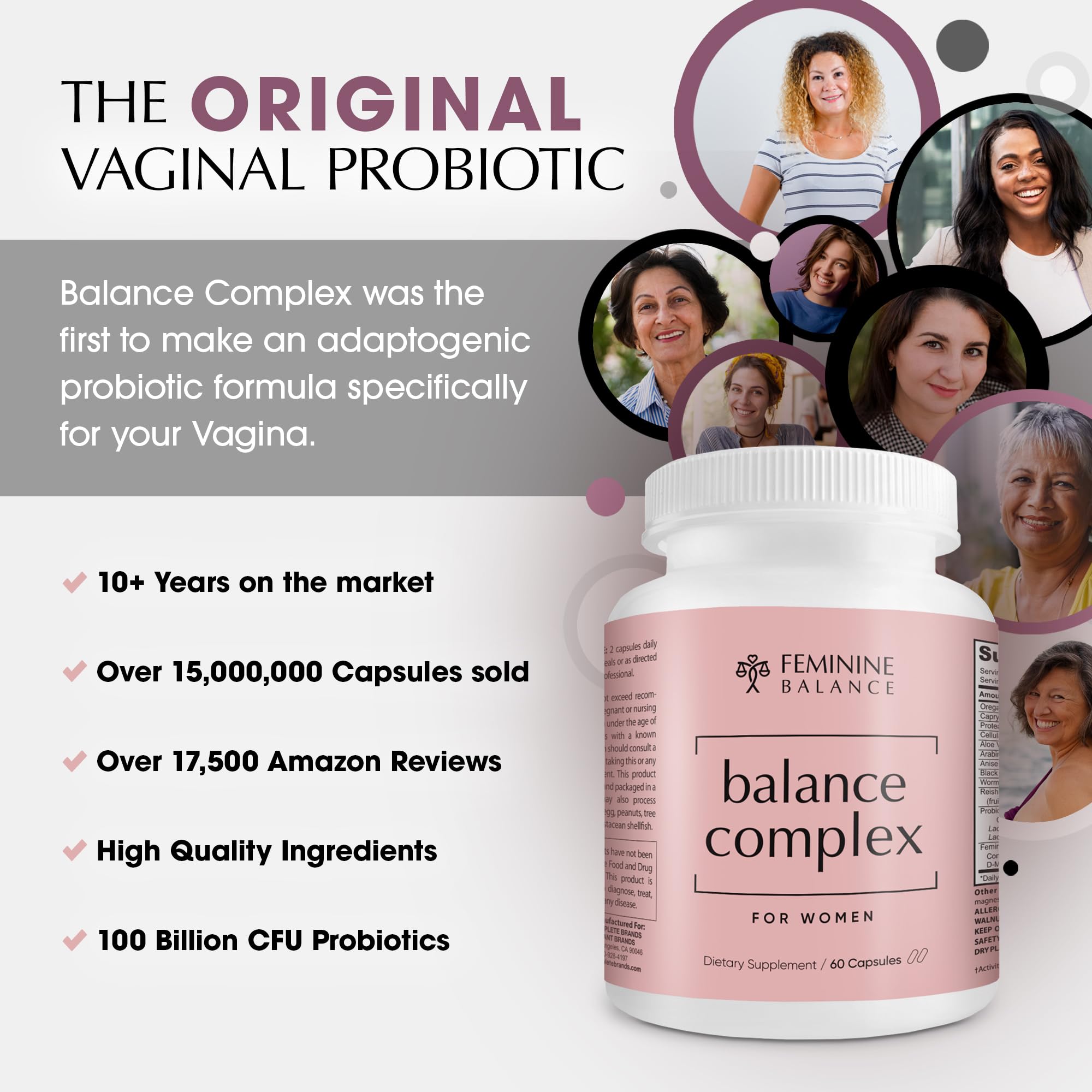 Instant Brands Balance Complex 60 Capsules Supplement Facts Label