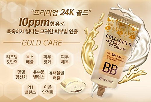 Premium imported Korean skincare BB cream with gold flecks for wrinkle care and coverage.