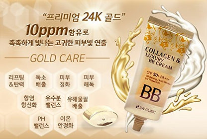 Premium imported Korean skincare BB cream with gold flecks for wrinkle care and coverage.