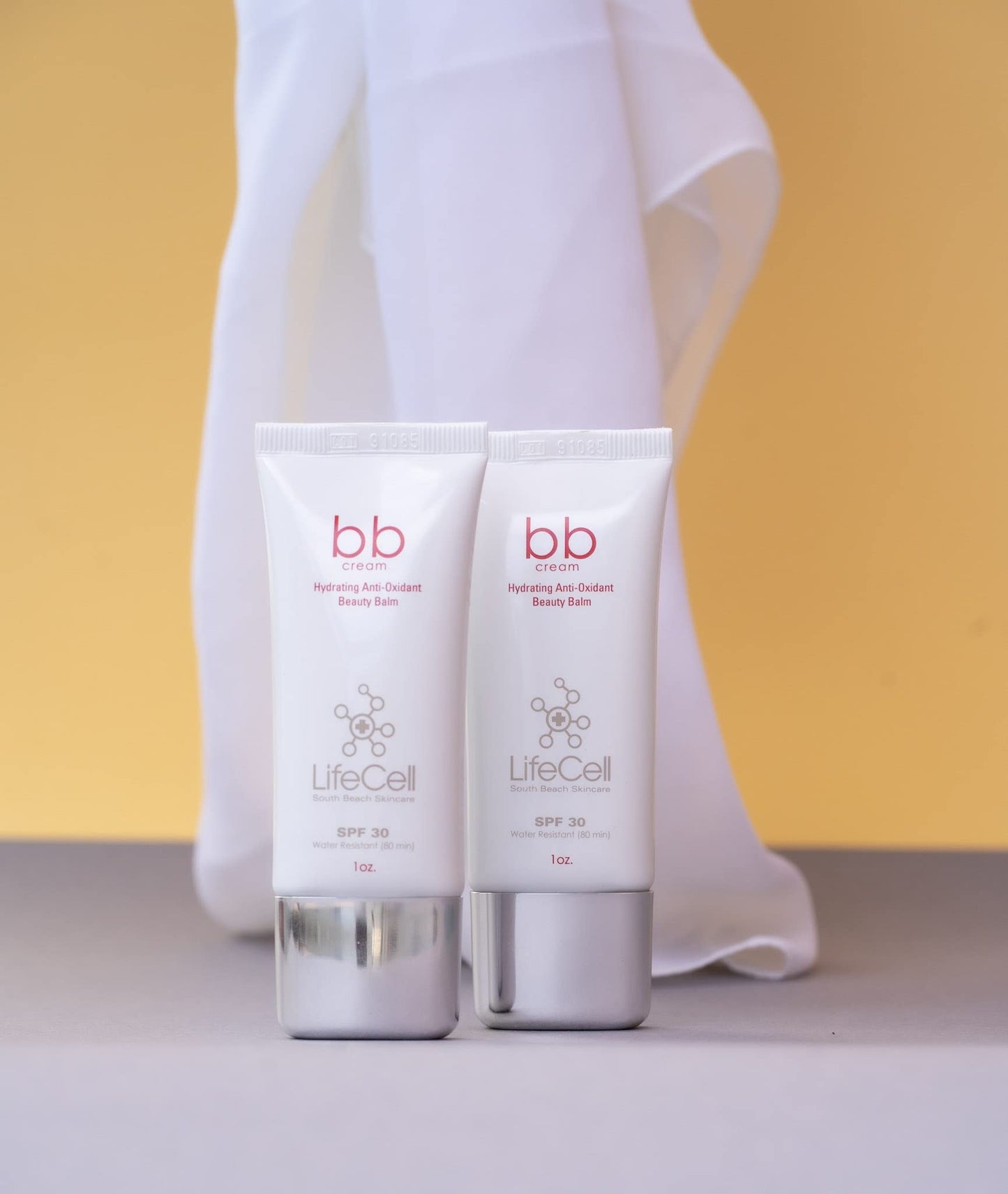 LifeCell daily beauty balm protective skincare product box and formulation details view