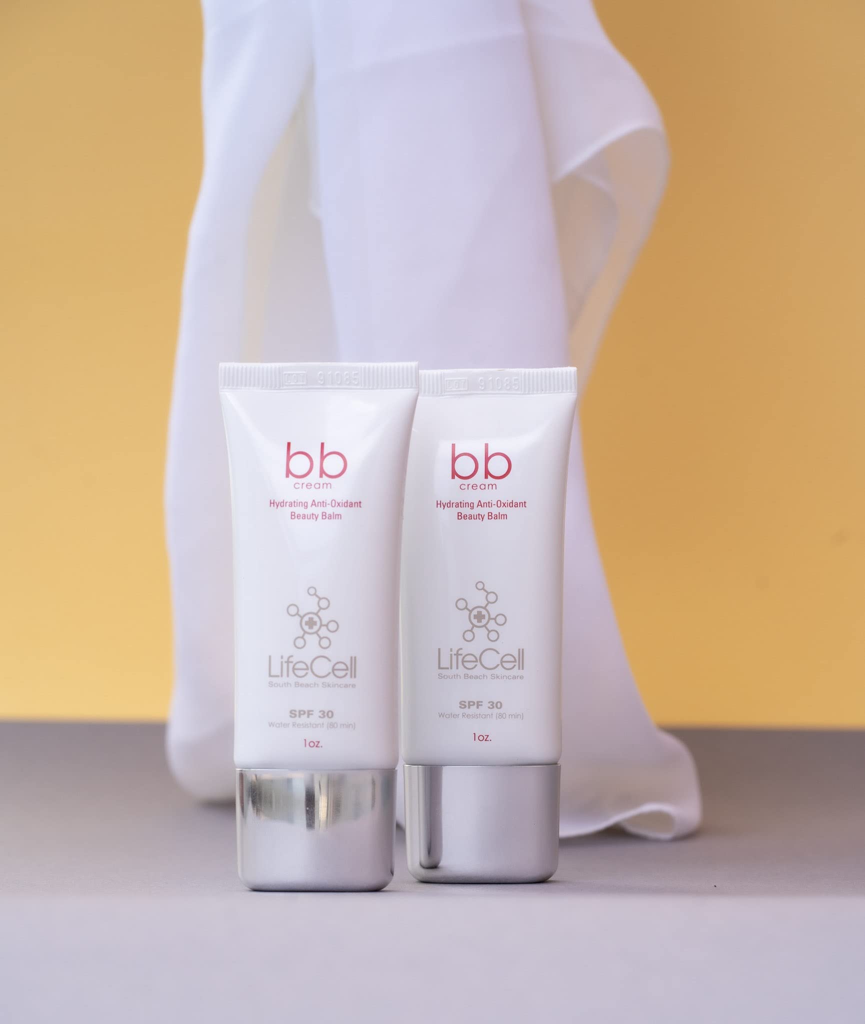 LifeCell daily beauty balm protective skincare product box and formulation details view
