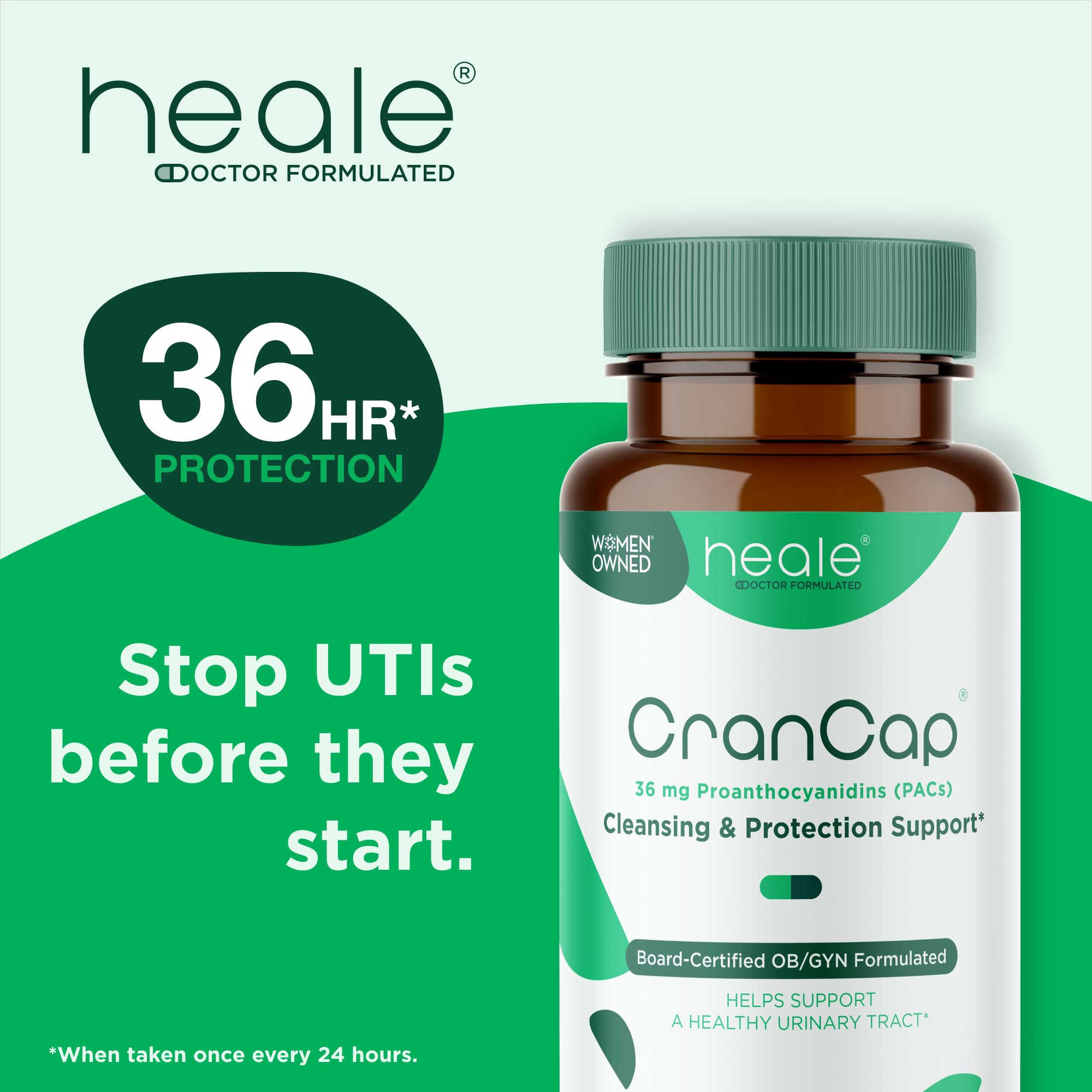 Heale CranCap Urinary Support Supplement Bottle