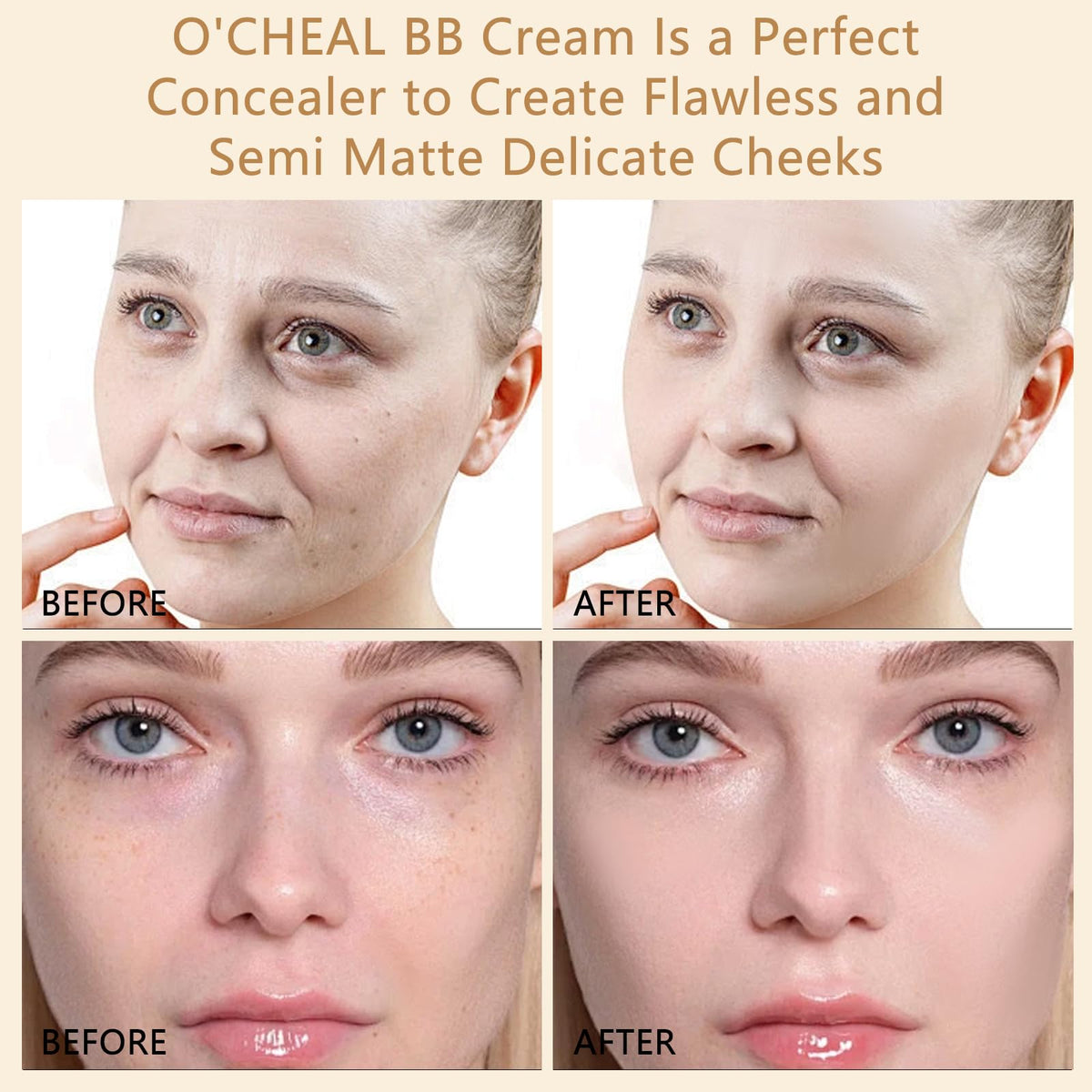 O'CHEAL SPF 50 foundation texture swatch on skin
