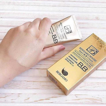 Bergamo magic snail moisturizing BB cream application step reference.